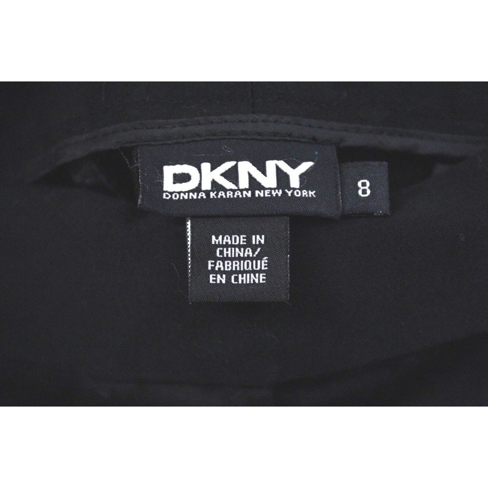 DKNY Black Womens Dress Pants Flat Front Straight Leg Size 8 NWT $225 32/34 - Picture 3 of 4